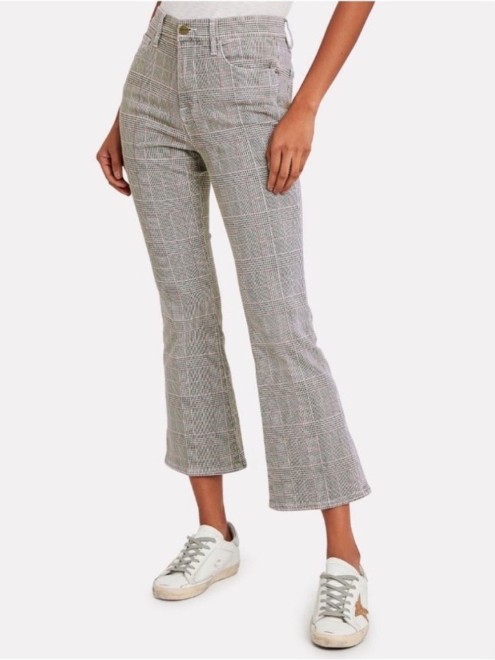 Frame Le Crop Mini Boot Houndstooth Pants